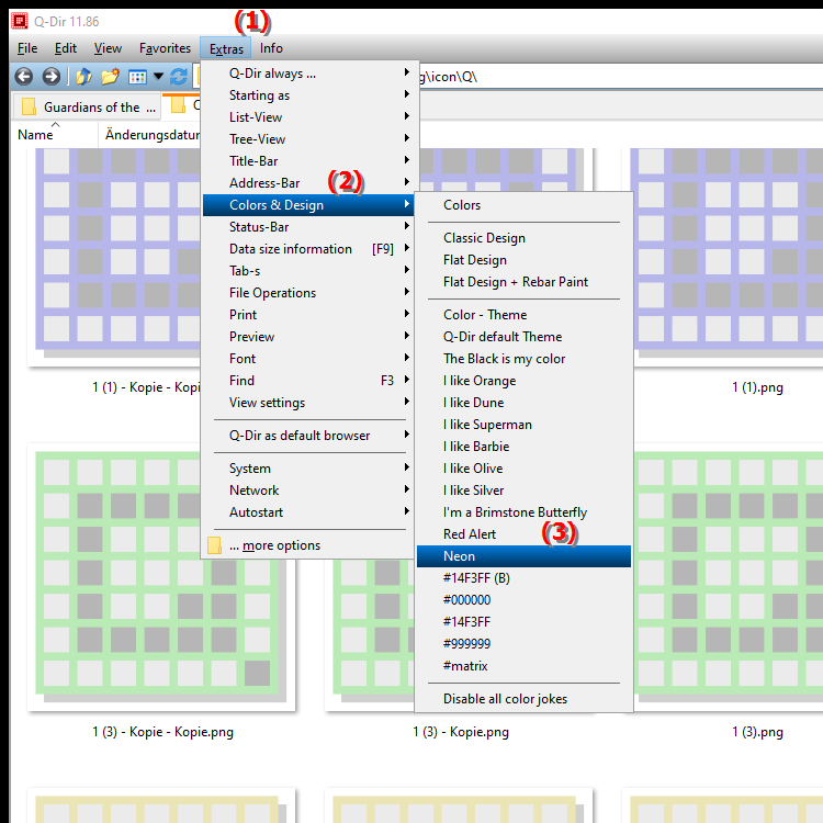 What is special about the File Explorer Neon option